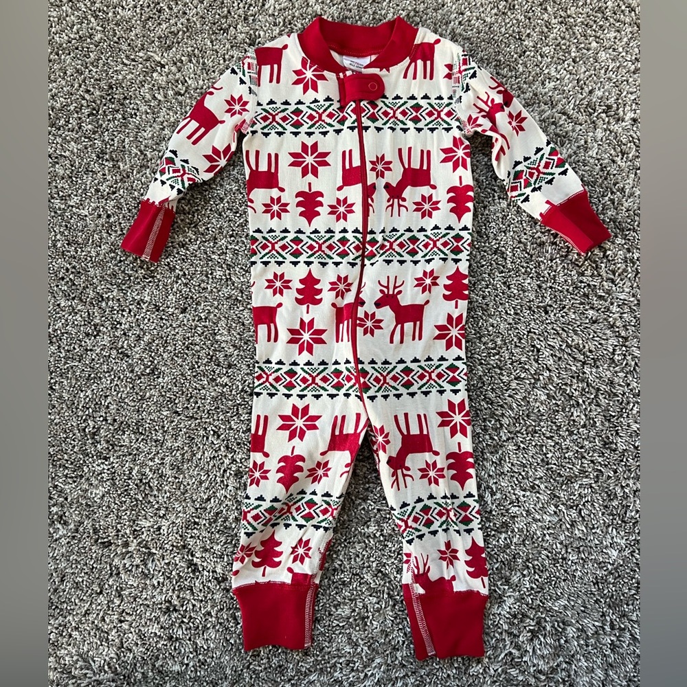 Hanna Andersson Deer Deer print pajamas size 75, 12-18 months
